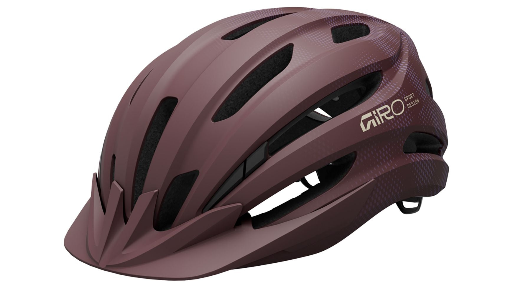 Der GIRO Register II W ist ein matt kastanienbrauner Rennradhelm mit schwarzen Belüftungsöffnungen, einem kurzen Frontvisier und einem weißen Giro-Logo an der Seite. Seine In-Mold-Bauweise bietet ein schlankes, aerodynamisches Design, das für alle Fahrer geeignet ist.