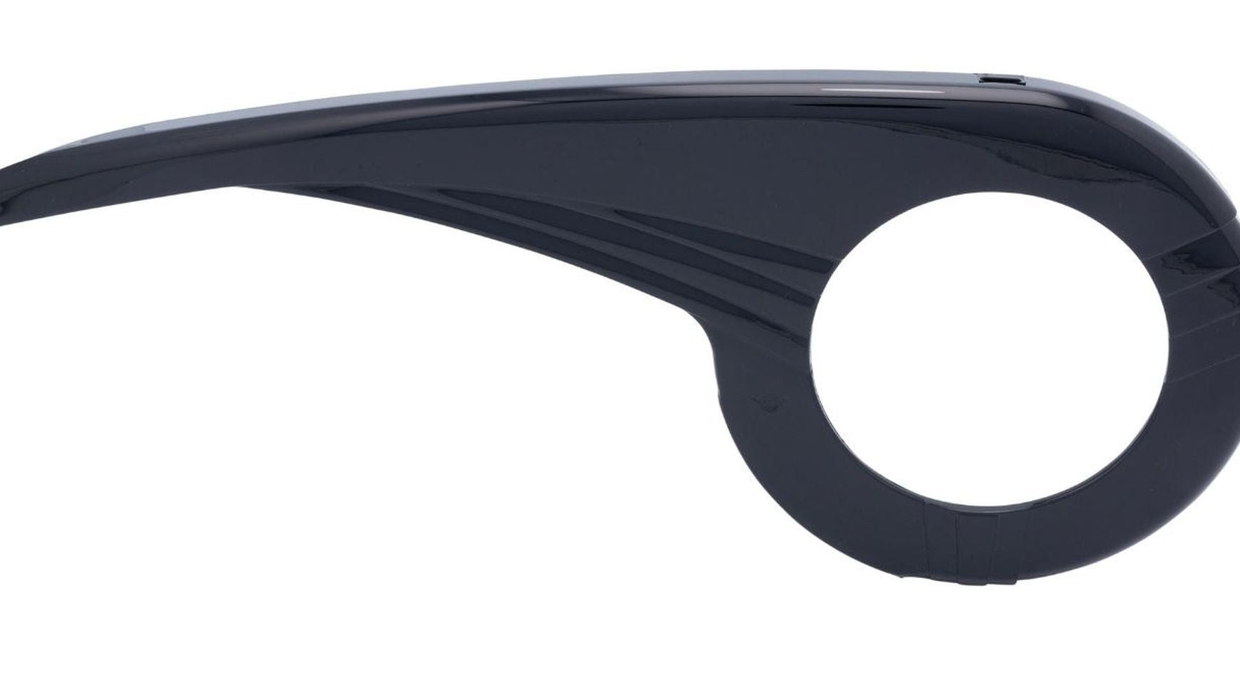 Der HEBIE Kettenschützer 0344 ist ein schwarzer, schlagfester Fahrrad-Kettenschutz mit einer großen, runden Kurbelöffnung und einem schlanken, geschwungenen Design.