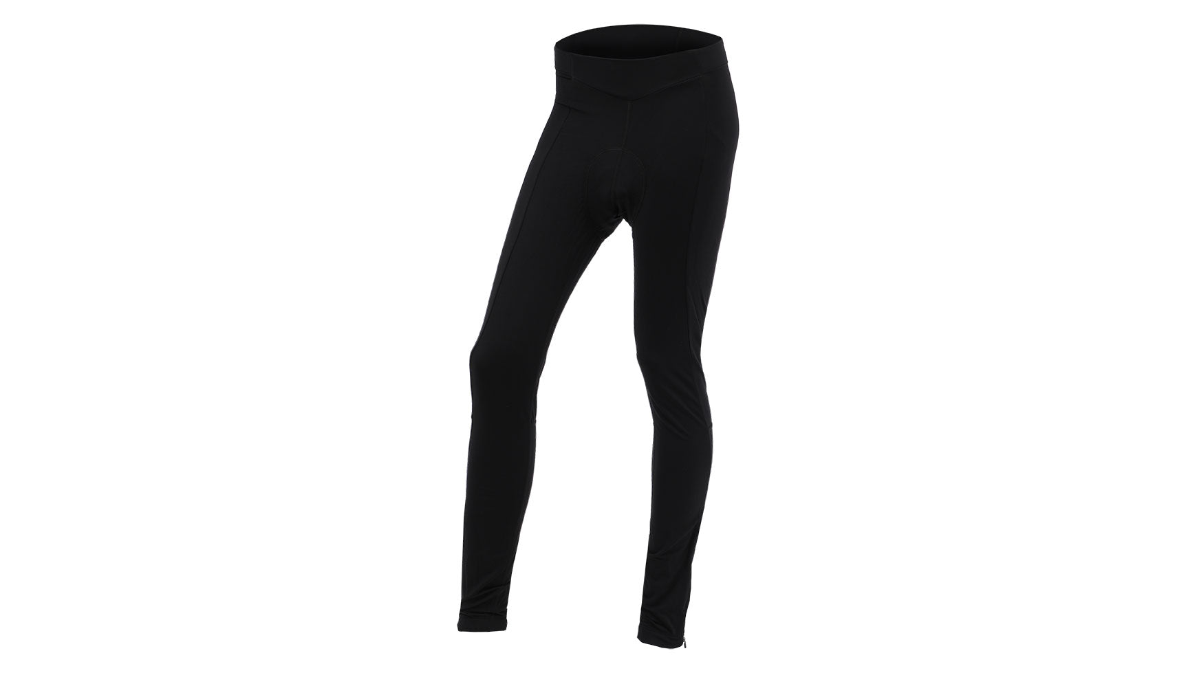 Diese schwarzen, eng anliegenden Leggings in voller Länge, das Modell „Otix Aolani II“ von OTIX, verfügen über einen hohen Bund und eignen sich ideal als Fahrradbekleidung; abgebildet vor einem schlichten weißen Hintergrund.